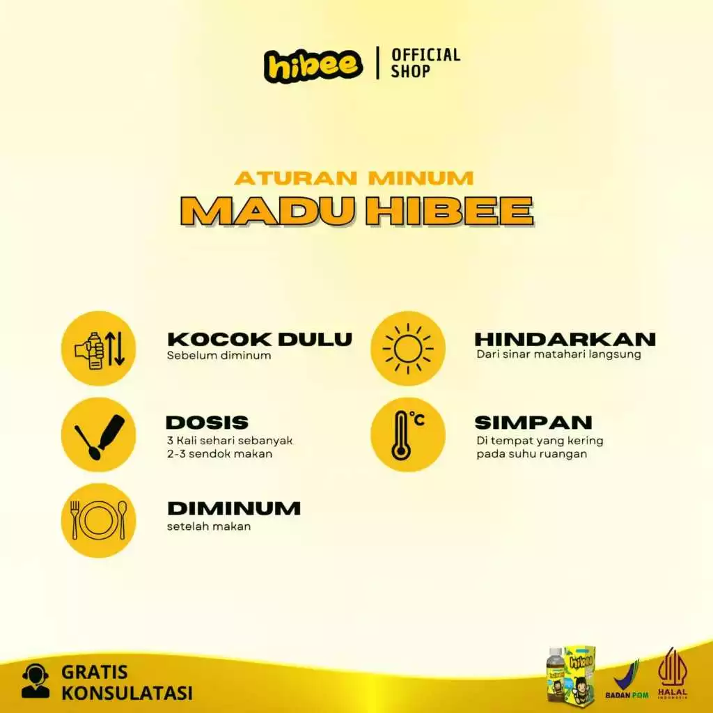 Hibee Original Madu Gemuk Anak - Multivitamin Nutrisi Penambah Nafsu Makan & Berat Badan Anak BPOM & HALAL - Image 6