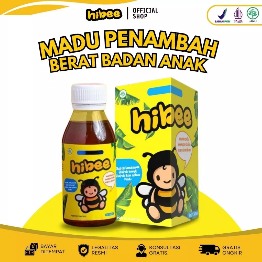 Hibee Original Madu Gemuk Anak - Multivitamin Nutrisi Penambah Nafsu Makan & Berat Badan Anak BPOM & HALAL